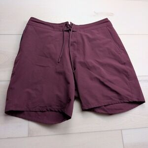 Ten Thousand Foundation Shorts Mens L Burgundy Red 7" Lined Performance Workout